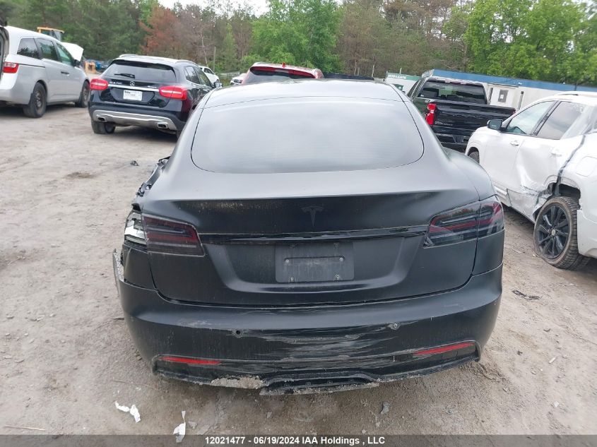 2022 Tesla Model S VIN: 5YJSA1E5XNF485787 Lot: 12021477