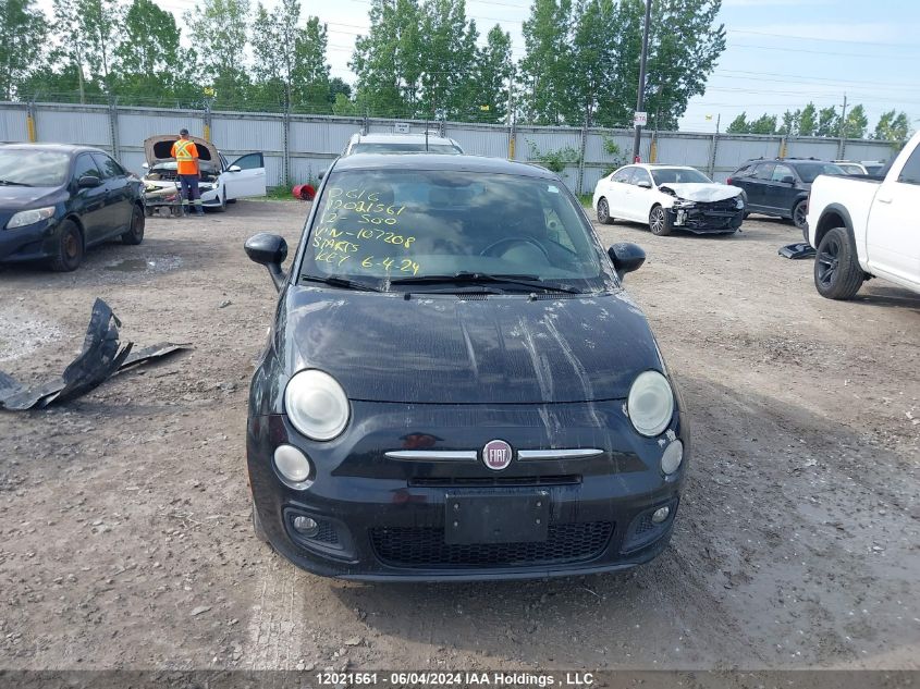 2012 Fiat 500 Sport VIN: 3C3CFFBR1CT107208 Lot: 12021561