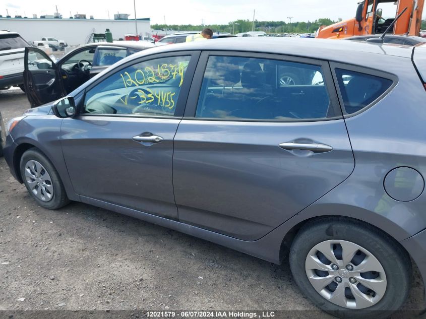 2017 Hyundai Accent Gl VIN: KMHCT5AE5HU334455 Lot: 12021579