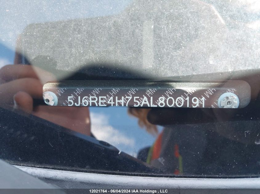 2010 Honda Cr-V VIN: 5J6RE4H75AL800191 Lot: 12021764