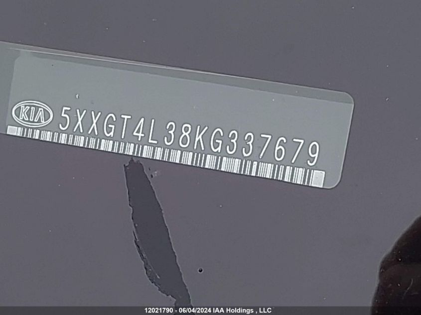2019 Kia Optima VIN: 5XXGT4L38KG337679 Lot: 12021790