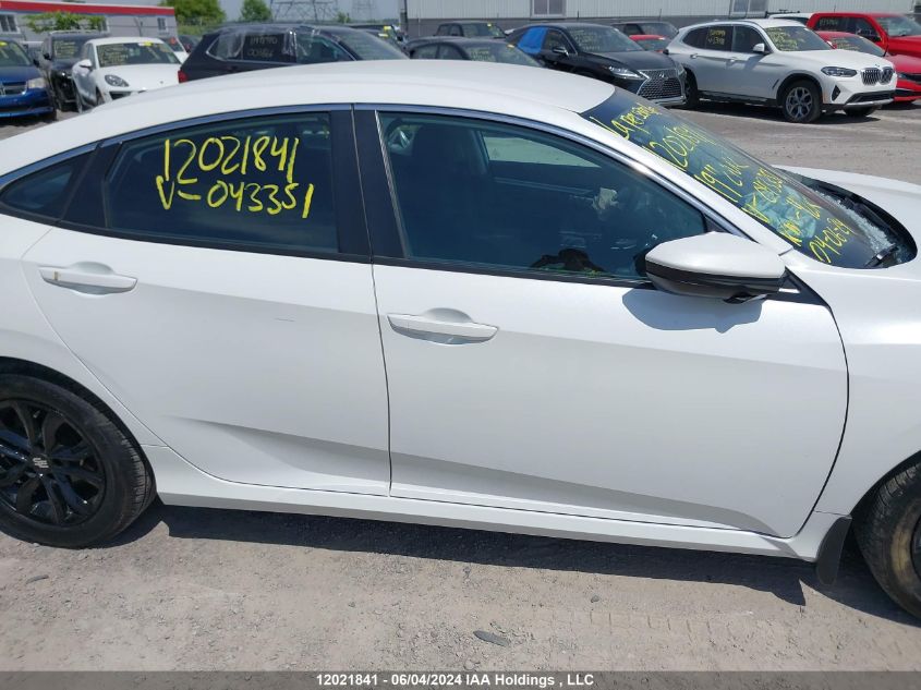 2019 Honda Civic Lx VIN: 2HGFC2F50KH043351 Lot: 12021841