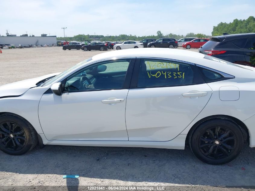 2019 Honda Civic Lx VIN: 2HGFC2F50KH043351 Lot: 12021841