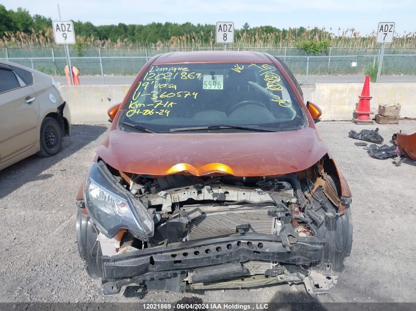 2019 Nissan Versa Note VIN: 3N1CE2CP0KL360574 Lot: 12021869