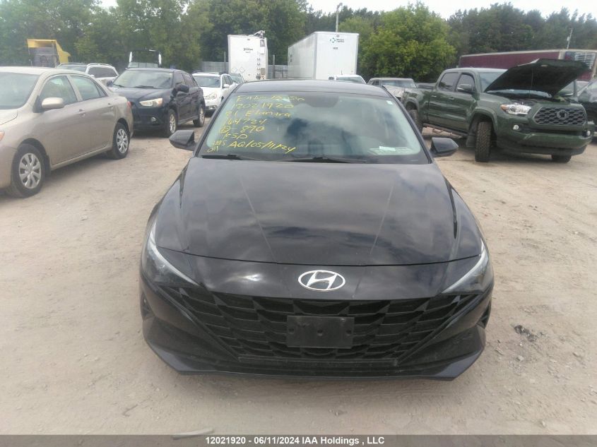 2021 Hyundai Elantra Sel VIN: KMHLM4AG6MU164724 Lot: 12021920