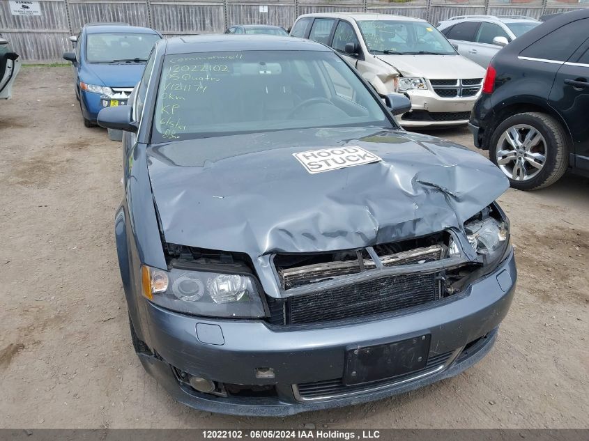 2005 Audi A4 3.0 Quattro/Special VIN: WAULT68E75A124174 Lot: 12022102