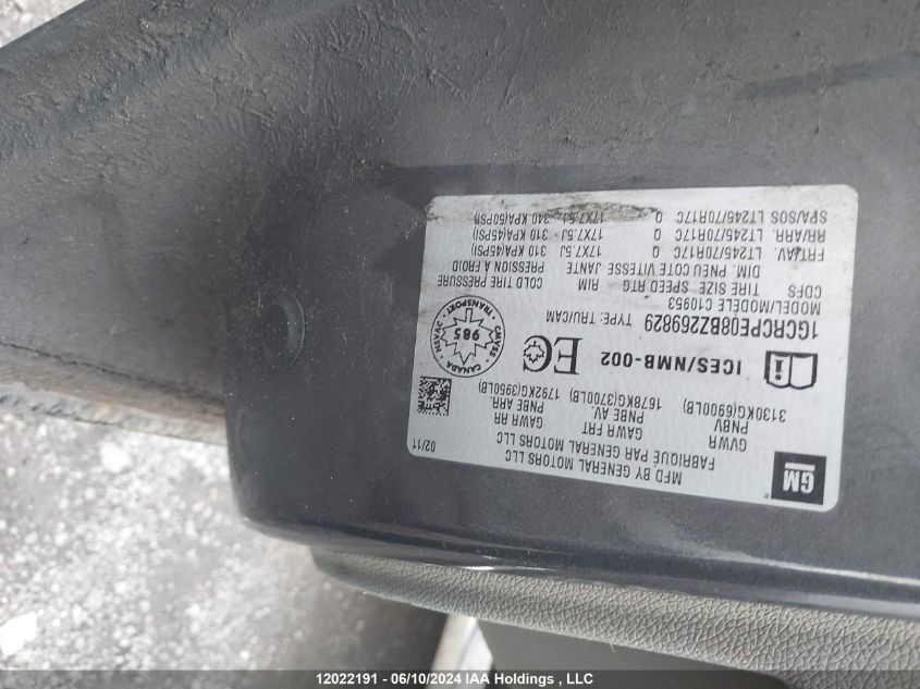 2011 Chevrolet Silverado 1500 VIN: 1GCRCPE08BZ269829 Lot: 12022191