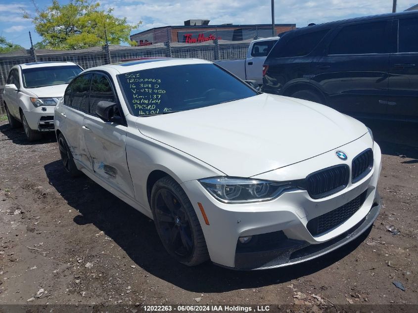 2016 BMW 328 D xDrive VIN: WBA8F1C50GK438950 Lot: 12022263