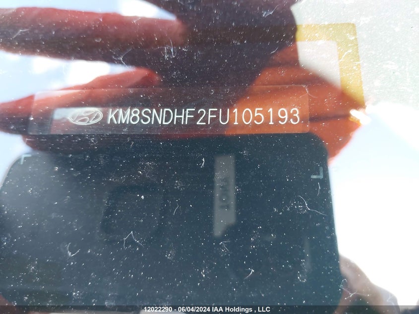 2015 Hyundai Santa Fe Gls/Limited VIN: KM8SNDHF2FU105193 Lot: 12022290