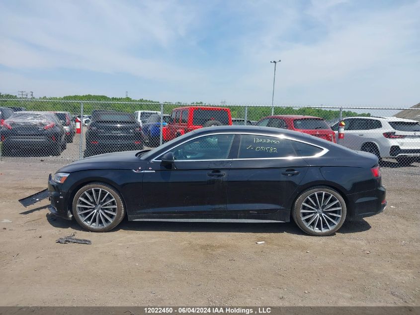 2018 Audi A5 Sportback VIN: WAUENCF59JA051582 Lot: 12022450