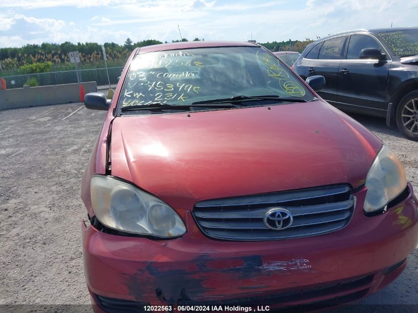 2003 Toyota Corolla Ce/Le/S VIN: 2T1BR32E93C753495 Lot: 12022563