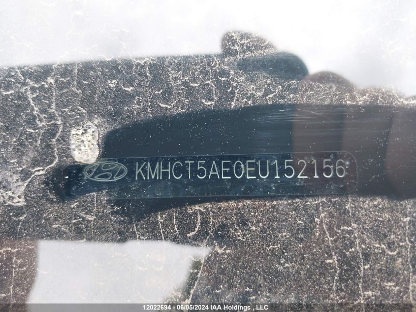 2014 Hyundai Accent Gl VIN: KMHCT5AE0EU152156 Lot: 12022694