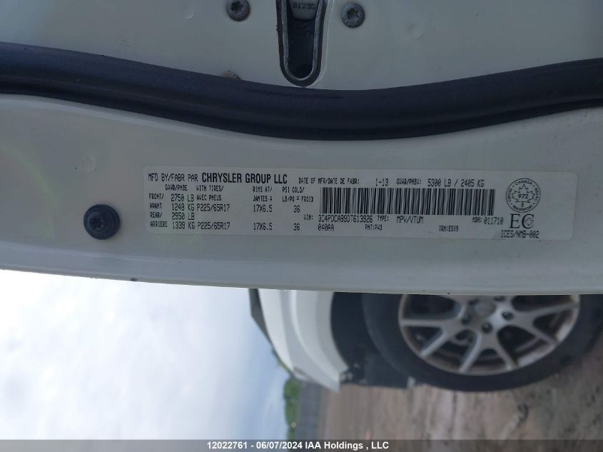 2013 Dodge Journey Se VIN: 3C4PDCAB9DT613926 Lot: 12022761