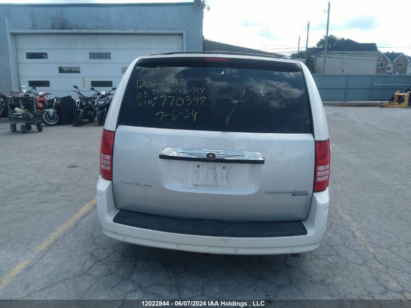 2008 Chrysler Town & Country Touring VIN: 2A8HR54P28R770398 Lot: 12022844
