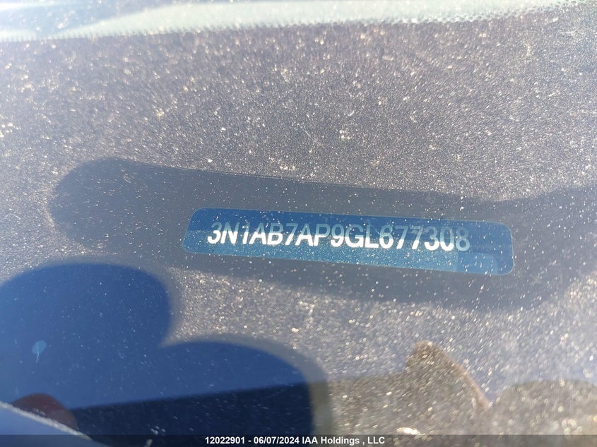 2016 Nissan Sentra VIN: 3N1AB7AP9GL677308 Lot: 12022901