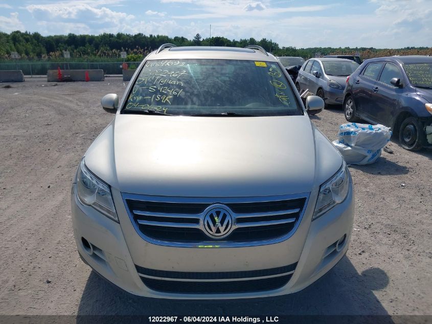 2009 Volkswagen Tiguan Se/Sel VIN: WVGBV75N89W542461 Lot: 12022967