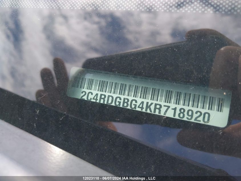 2019 Dodge Grand Caravan Cvp/Sxt VIN: 2C4RDGBG4KR718920 Lot: 12023110