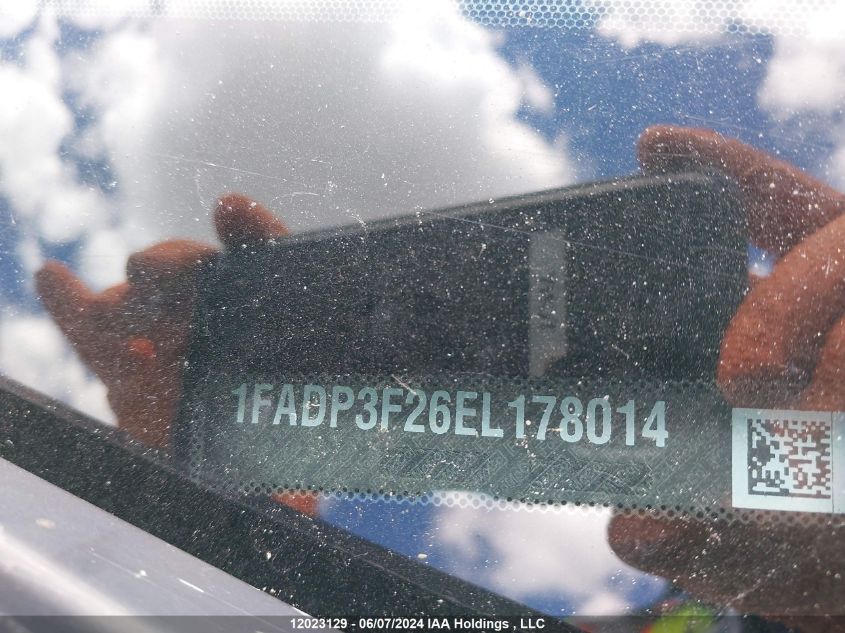 2014 Ford Focus Se VIN: 1FADP3F26EL178014 Lot: 12023129