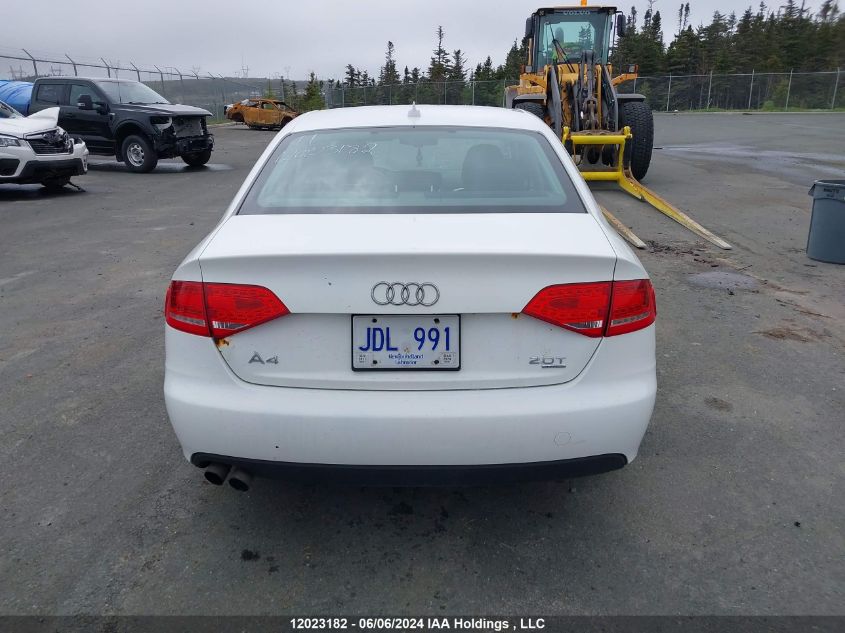 2011 Audi A4 VIN: WAUFFCFL3BN039969 Lot: 12023182