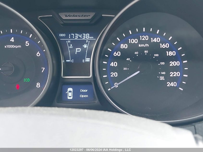 2013 Hyundai Veloster Turbo VIN: KMHTC6AE8DU087299 Lot: 12023297