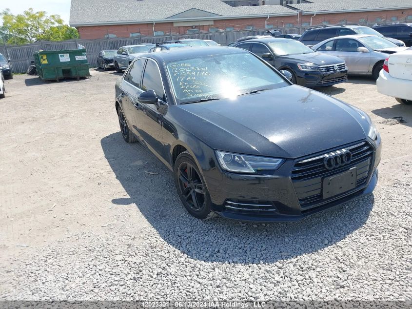 2017 Audi A4 VIN: WAUANAF43HA084176 Lot: 12023301