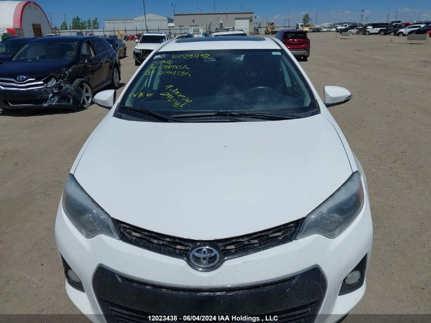 2016 Toyota Corolla Le VIN: 2T1BURHE4GC674136 Lot: 12023438