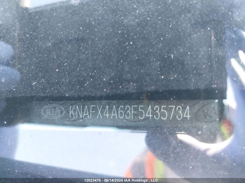 2015 Kia Forte VIN: KNAFX4A63F5435734 Lot: 12023478