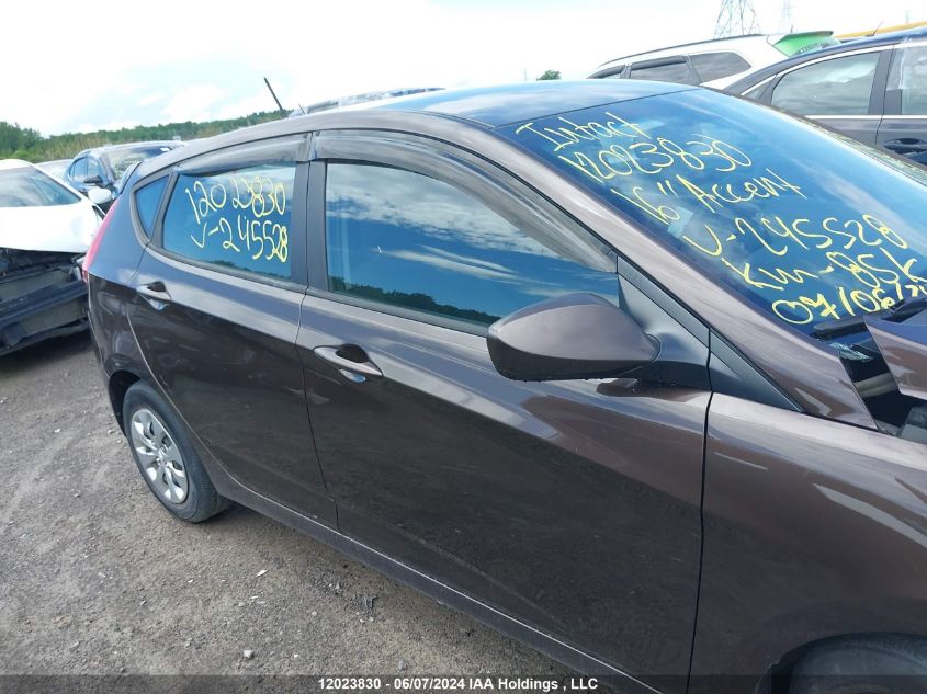 2016 Hyundai Accent VIN: KMHCT5AE1GU245528 Lot: 12023830