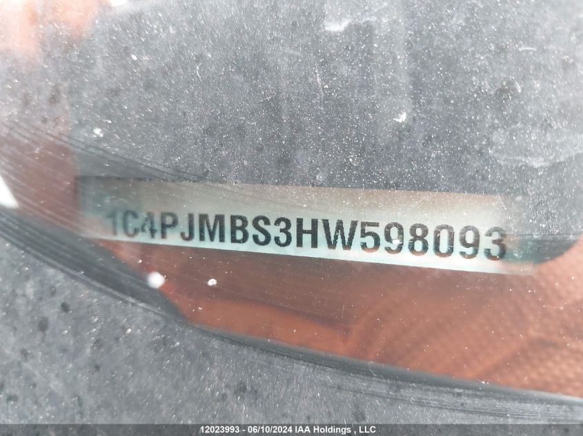 2017 Jeep Cherokee Trailhawk VIN: 1C4PJMBS3HW598093 Lot: 12023993