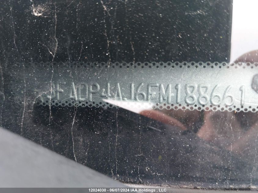 2015 Ford Fiesta S VIN: 3FADP4AJ6FM188661 Lot: 12024030