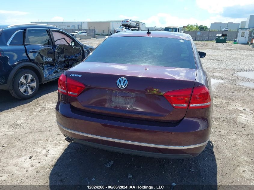 2013 Volkswagen Passat VIN: 1VWCH7A38DC102302 Lot: 12024260