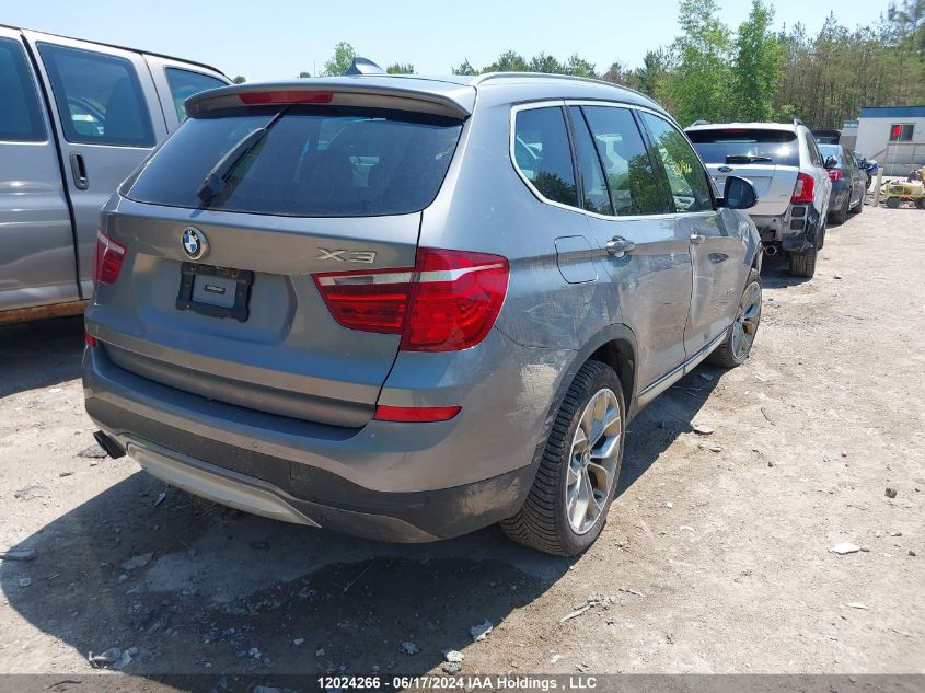 2017 BMW X3 xDrive28I VIN: 5UXWX9C55H0T05344 Lot: 12024266