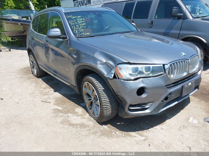 2017 BMW X3 xDrive28I VIN: 5UXWX9C55H0T05344 Lot: 12024266