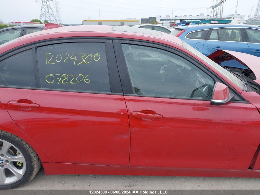 2012 BMW 320 I VIN: WBA3B1C58CF078206 Lot: 12024300