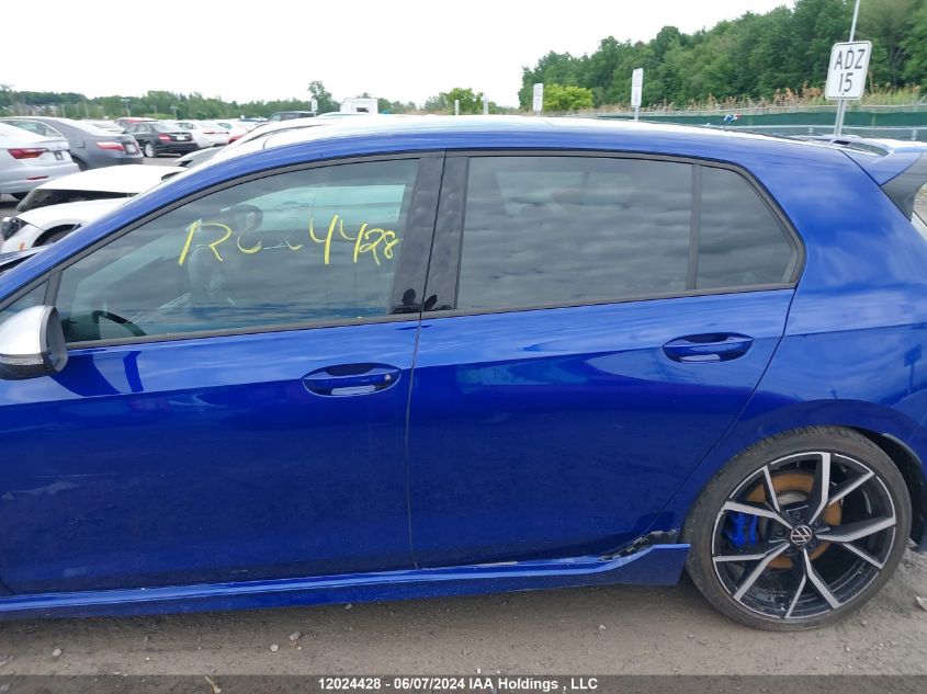 2022 Volkswagen Golf R VIN: WVWEB7CD6NW158175 Lot: 12024428