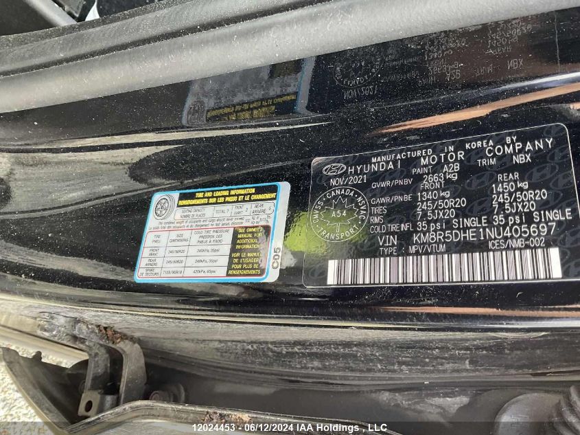 2022 Hyundai Palisade Ultimate Calligraphy VIN: KM8R5DHE1NU405697 Lot: 12024453