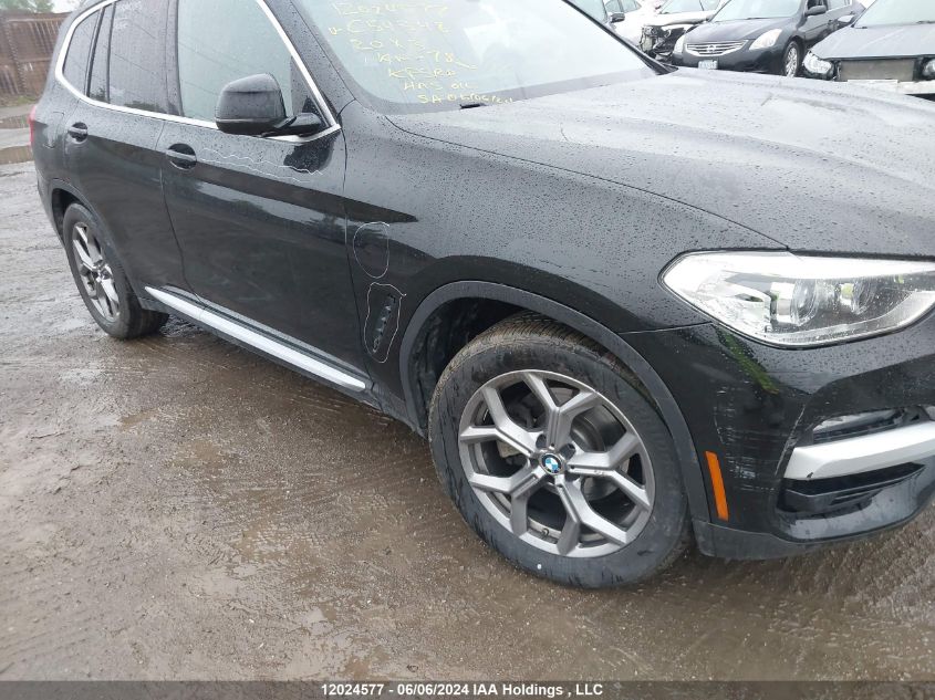2020 BMW X3 xDrive30I VIN: 5UXTY5C03L9C54348 Lot: 12024577