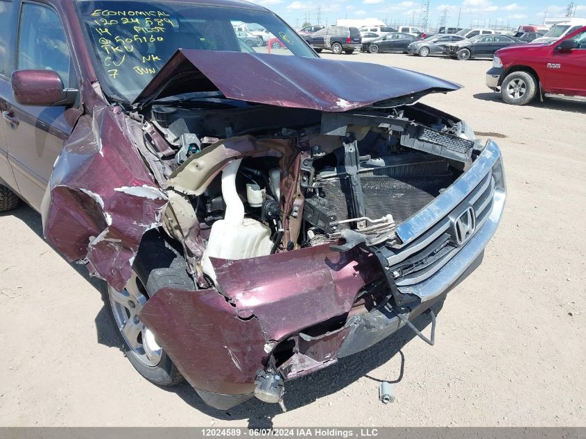 2014 Honda Pilot VIN: 5FNYF4H60EB505160 Lot: 12024589