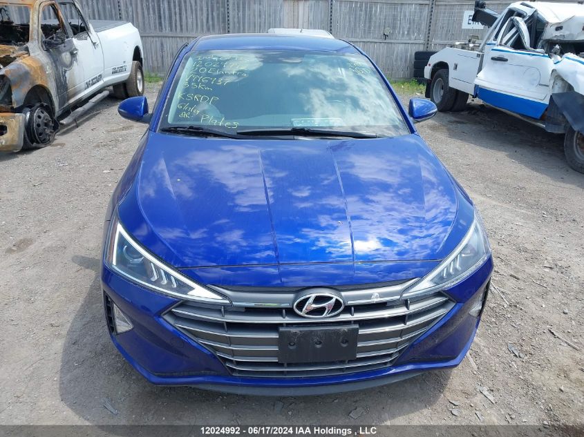 2020 Hyundai Elantra VIN: KMHD84LF6LU946937 Lot: 12024992