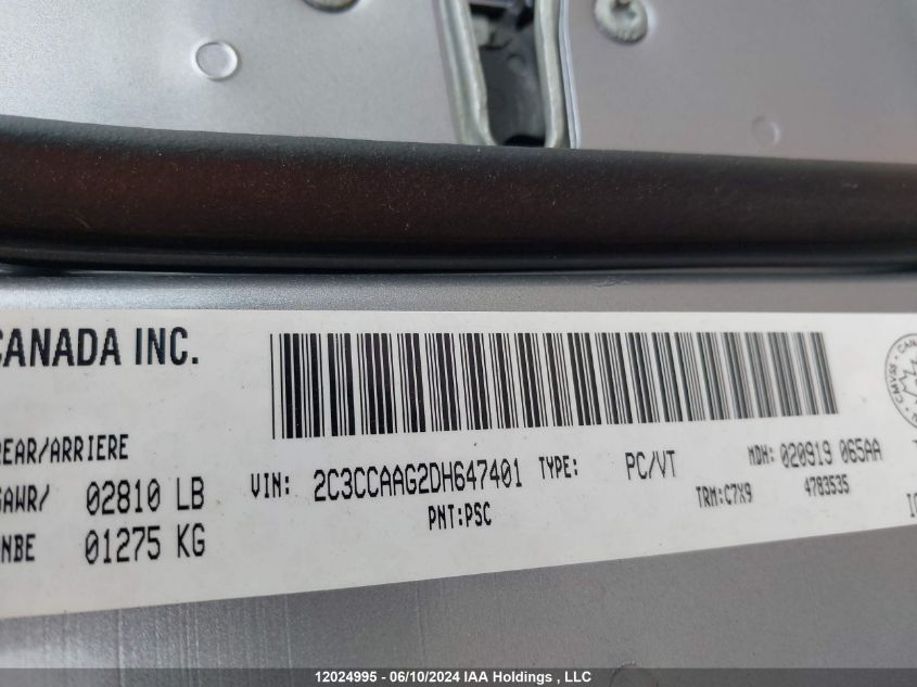 2013 Chrysler 300 Touring VIN: 2C3CCAAG2DH647401 Lot: 12024995