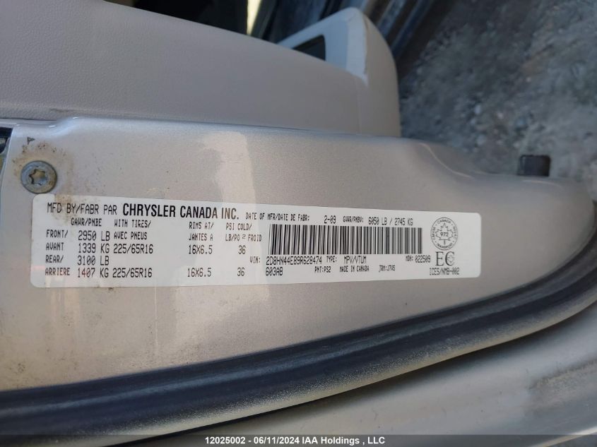 2009 Dodge Grand Caravan VIN: 2D8HN44E89R628474 Lot: 12025002