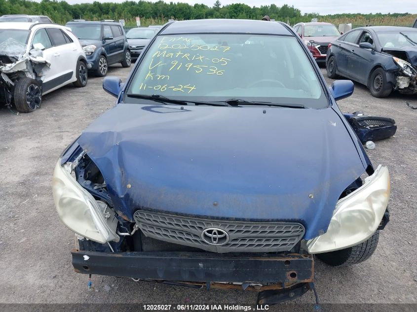 2005 Toyota Matrix Xr VIN: 2T1KR32E25C919536 Lot: 12025027