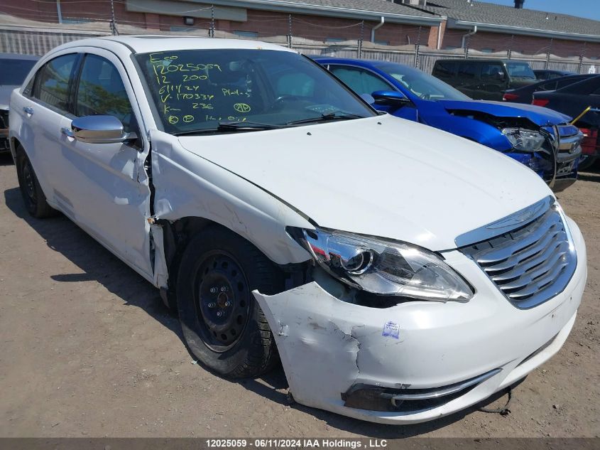 2012 Chrysler 200 Limited VIN: 1C3CCBCG4CN170334 Lot: 12025059