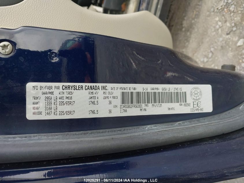 2015 Dodge Grand Caravan Se VIN: 2C4RDGBG3FR563931 Lot: 12025291