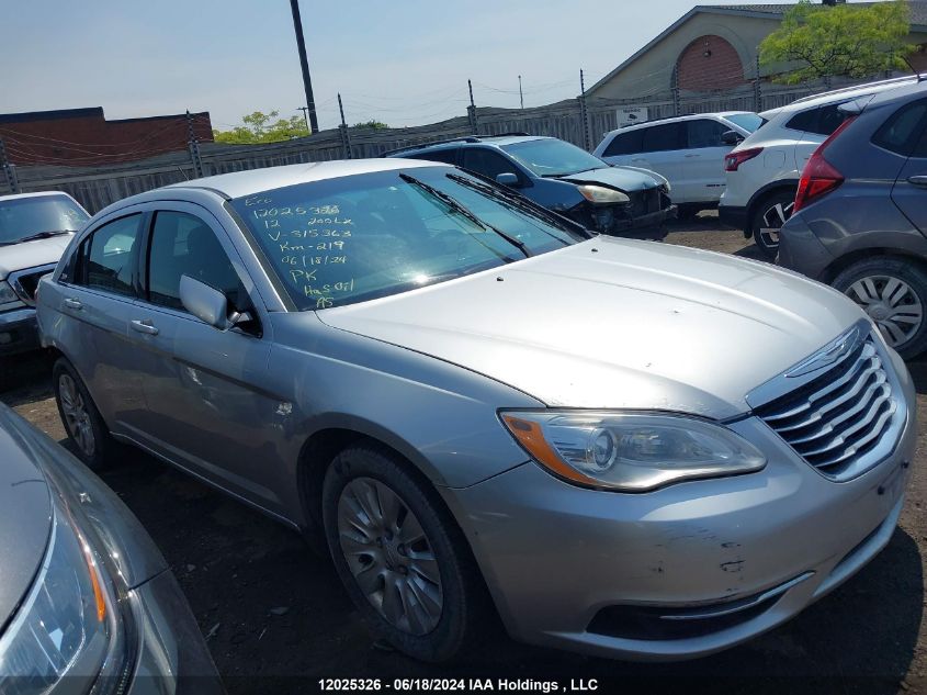 2012 Chrysler 200 Lx VIN: 1C3CCBAB4CN315363 Lot: 12025326