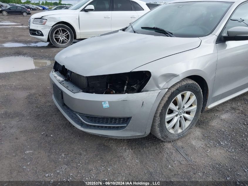 2013 Volkswagen Passat VIN: 1VWAH7A31DC125220 Lot: 12025376