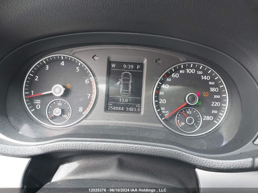 2013 Volkswagen Passat VIN: 1VWAH7A31DC125220 Lot: 12025376