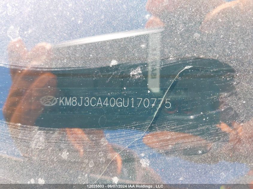 2016 Hyundai Tucson VIN: KM8J3CA40GU170775 Lot: 12025503