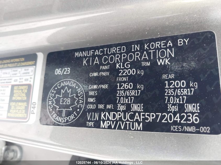 2023 Kia Sportage VIN: KNDPUCAF5P7204236 Lot: 12025744