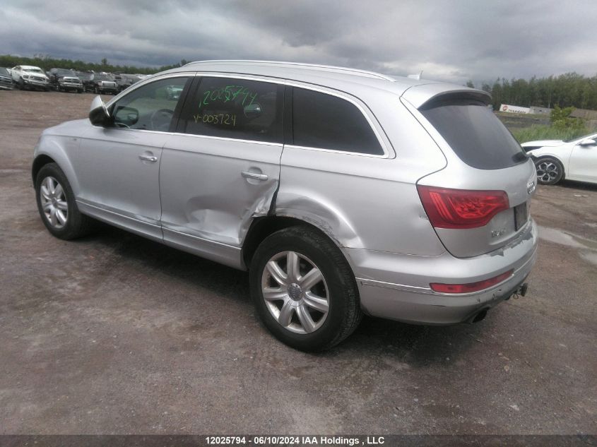 2013 Audi Q7 VIN: WA1CMCFE2DD003724 Lot: 12025794